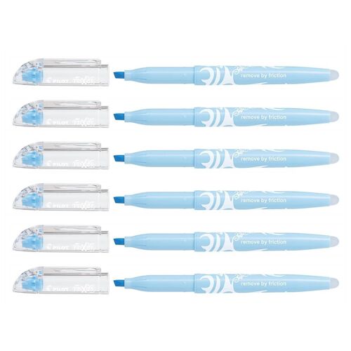 Pilot Lot De 6 Surligneurs Frixion Light Natural Pointe Biseautée Bleu Ciel
