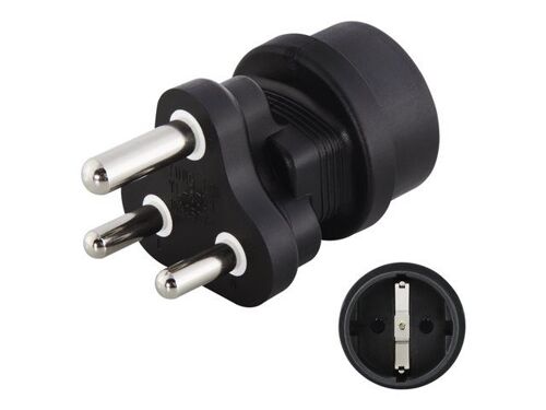 Hama Travel Adapter Plug - Adaptateur pour prise d'alimentation - Type M (M) pour CEE 7/4 (F) - noir - Afrique du Sud