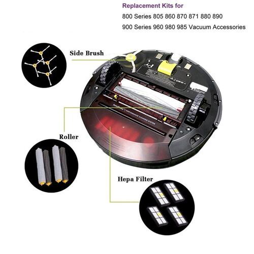 Rouleau de rechange Brosse Brosses Latérales Filtres HEPA Pour Irobot Roomba 800 Série 870 880 Accessoire Aspirateur
