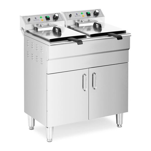 Friteuse électrique double 26 litres 10 000 watts robinet zone froide armoire professionnel acier inoxydable Helloshop26 14_0003983