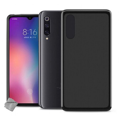 Housse etui coque pochette silicone gel fine pour Xiaomi Mi 9 + verre trempe - NOIR