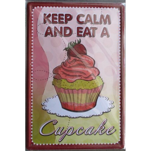 Plaque Keep Kalm And Eat A Cupcake Affiche Tole 30x20cm Deco Cuisine Restaurant