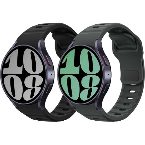 Loranka-2 Pack Bracelet Robuste Compatible Avec Samsung Galaxy Watch 7 Fe 6 5 4 40mm 44mm/Watch 6 Classic 43mm 47mm/5 Pro 45mm/4 Classic 42mm 46mm, Bracelet De Sport De Remplacement En Silicone, N+Eg