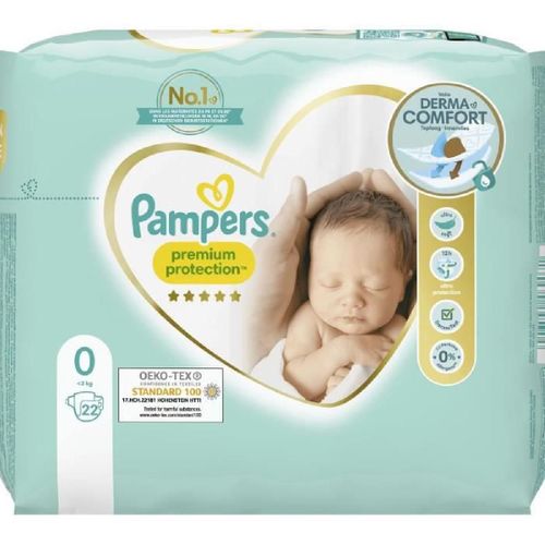 Pampers Premium Protection Taille 0 - 22 Couches