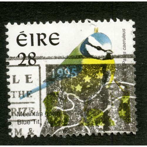Timbre Oblitéré Eire, Meantan Gorm Blue Tit, Parus Caeruleus, 1995, 28