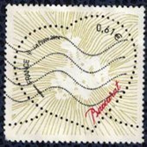 Timbre Oblitéré "Coeur - Baccarat - 0,61 "