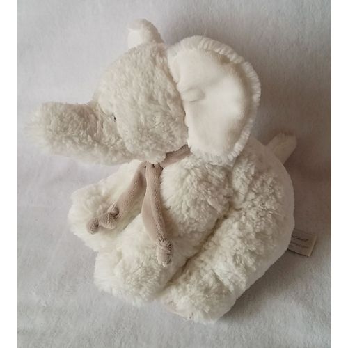 Doudou Éléphant Blanc Taupe Mon Tout Petit Doudou Et Compagnie