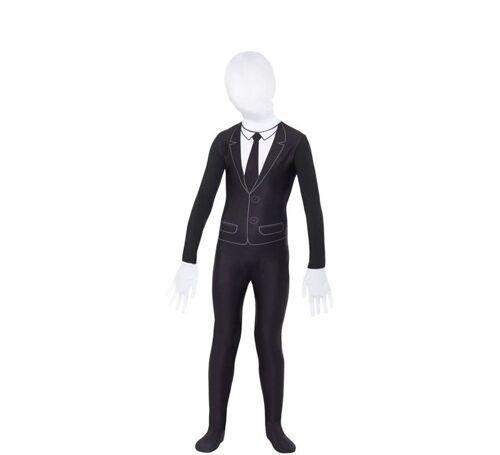 Déguisement De Slender Man Seconde Peau Pour Garçon (Taille 10-12a)