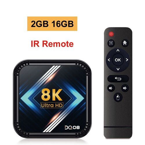2 Go 16 Go IR RC - DQ08 RK3528 Smart TV Boîte Android 13 Quad Core Cortex A53 Soutien 8K Vidéo 4K HDR10 + Double Wifi BT Google Voix