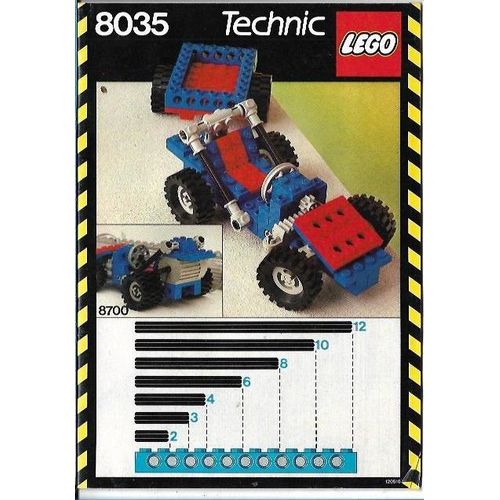 Guide de construction d'un buggy, d'un moulin, d'un hélicoptère ainsi que d'une grue LEGO Technic 8035 Voiture Et Remorque Grue Hélicoptère Universal Building Set Vintage notice