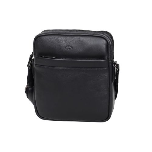 Pochette portée travers Katana Cuir de Vachette grainé 89621 - Noir