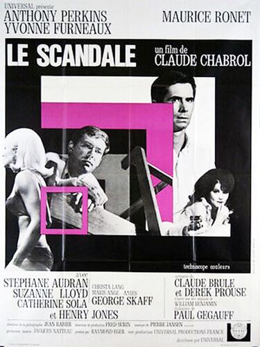 Le Scandale - Véritable Affiche De Cinéma Pliée - Format 60x80 Cm - De Claude Chabrol Avec Anthony Perkins, Maurice Ronet, Stephane Audran, Yvonne Furneaux - 1967