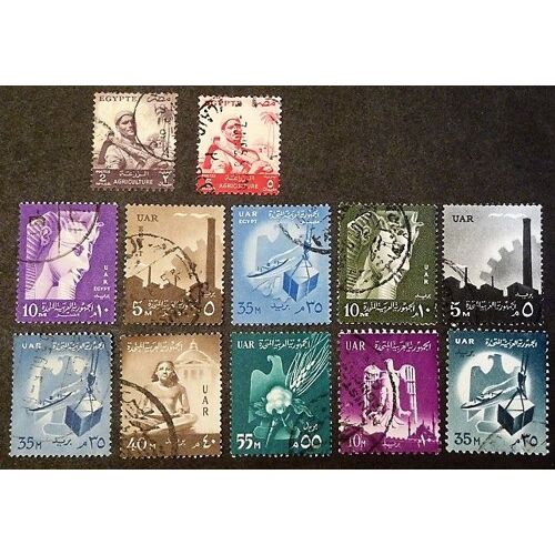 Egypte Oblitéré N° 366 Et + Lot De 12 Timbres De 1954-61