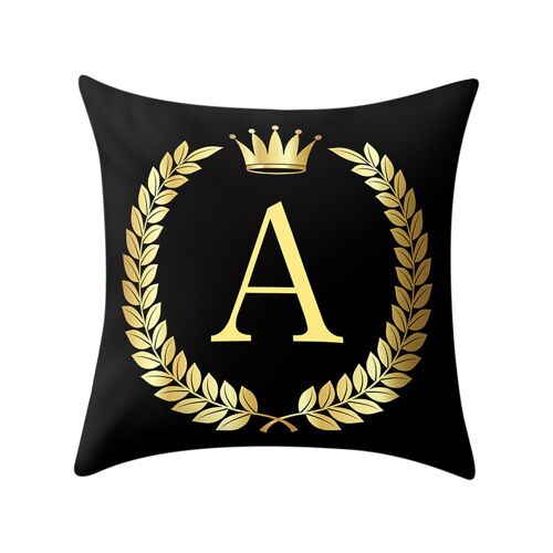 Taie D'oreiller Imprimée En Lettres Noires Et Dorées, Housse De Coussin Décorative Pour La Maison, Pour Canapé-Lit, Chambre Kawaii