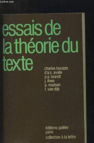 Essais De La Théorie Du Texte