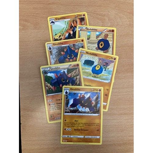 (2428) 2x Nodulithe + Gigalithe + 3x Géolithe (Pokemon)