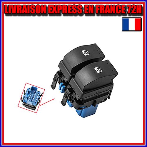 Bouton De Leve Vitre Electrique Gauche Clio 2 Mégane 2 10 Pins Hq Bleu