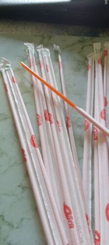 Lot De 50 Pailles Enveloppées Rose