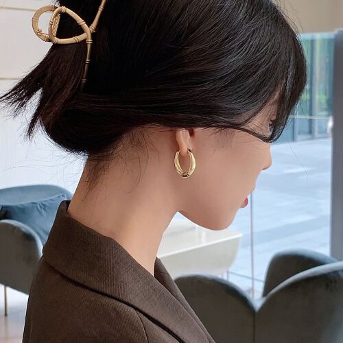 Boucles D'oreilles Rétro Élégantes En Or Pour Femme, Bijoux De Style Coréen, Simples, Style Froid, Haut De Gamme