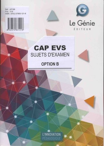 Cap Evs Option B - Sujets D'examen - Edition 2018