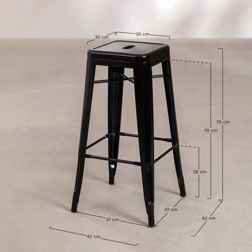 Tabouret haut empilable en acier Lix Rouge Bordeaux ¿75 cm