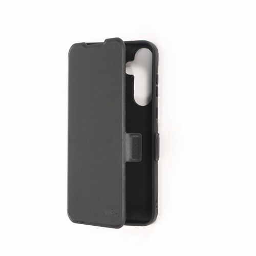 Etui folio CLASSIQUE Noir: Avec fenêtre - anti-chocs - léger - ultra-fin - fonction support - accès caméra - compatible pour Galaxy A35