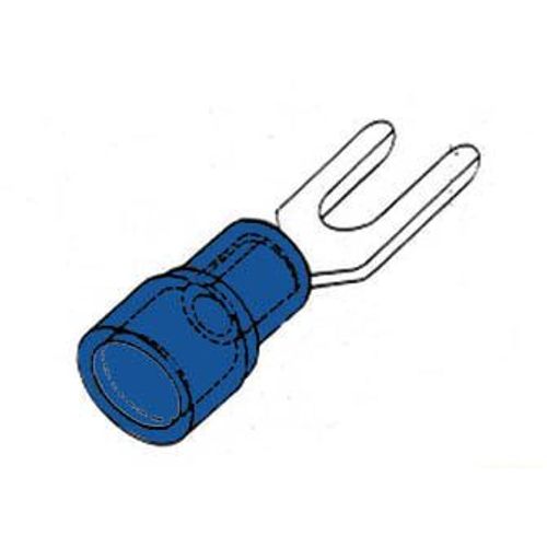 10 Cosses à Fourche Largeur Passage 3,7 MM Couleur Bleu pour Câble de 1.5 à 2.5 mm²