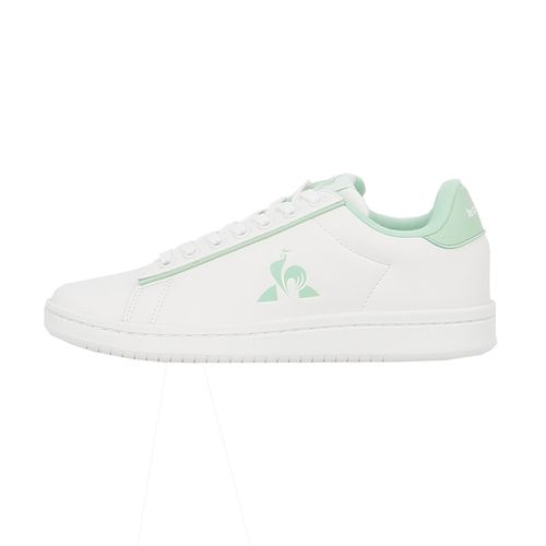 Chaussures Basses Cuir Ou Simili Le Coq Sportif Lcs Court Clean W Optical White/green Blanc