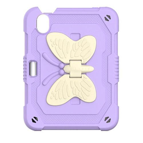 Compatible avec iPad Mini 6 2021 avec support ¿¿ crayons en forme d'ailes de papillon, rigide et robuste, violet ¿¿l¿¿gant