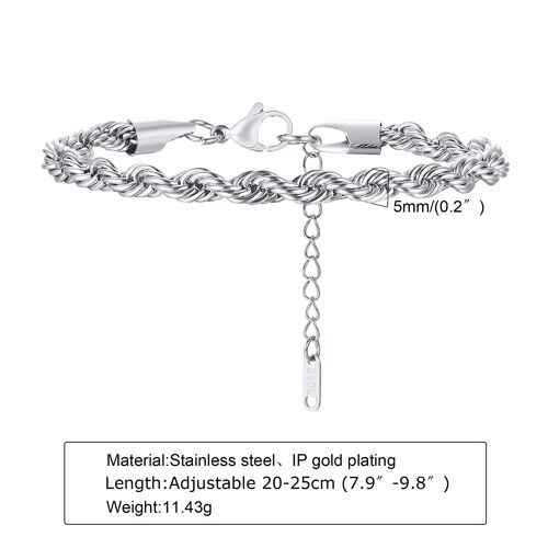 Bracelet En Corde Pour Hommes, Chaîne Fine Pour Hommes, Bracelet Pour Garçons, Cadeau De Saint-Valentin Pour Hommes, Bijoux Pour Hommes