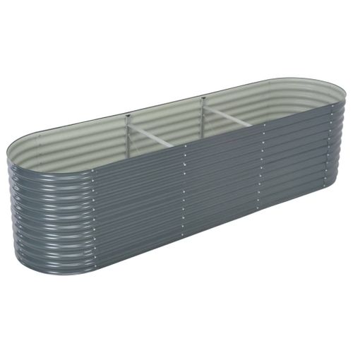 Vidaxl Lit Surélevé De Jardin 320x80x81 Cm Acier Galvanisé Gris