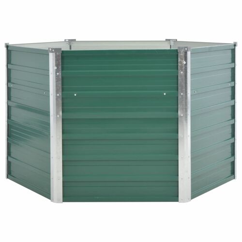 Vidaxl Lit Surélevé De Jardin Acier Galvanisé 129x129x77 Cm Vert