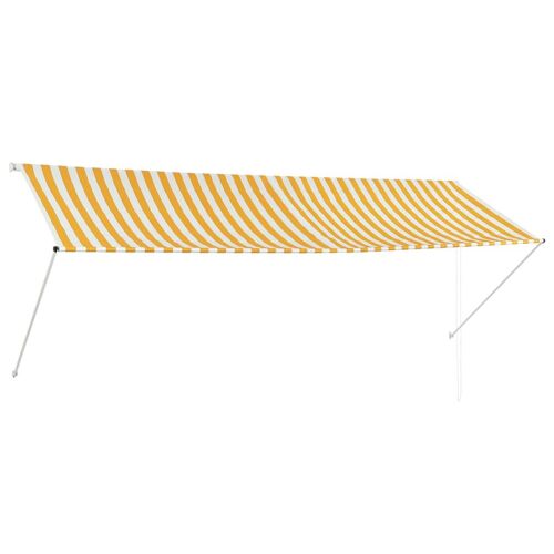 Auvent Rétractable 350x150 Cm Jaune Et Blanc