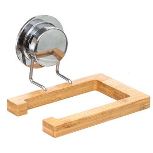 Dérouleur Papier WC Ventouse "Bambou" 15cm Naturel