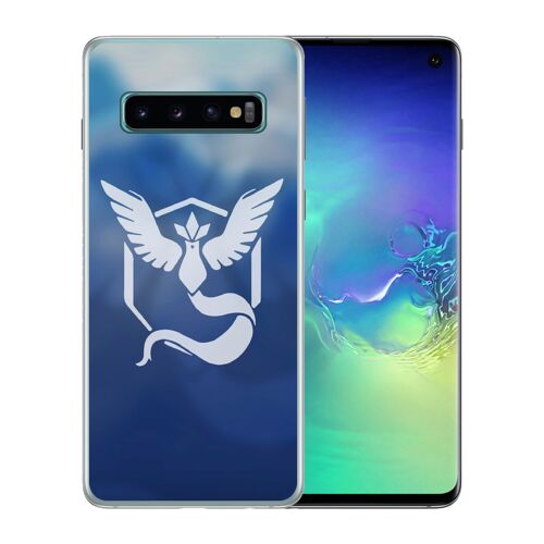 Coque Pour Samsung Galaxy S10 Pok¿Mon Go Team Bleue Grunge