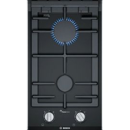 Table de cuisson gaz 30 cm vitrocéramique noire Bosch PRB3A6B70 Serie 8
