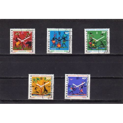 Timbres-Poste De République Centrafricaine (Horlogerie Centrafricaine)