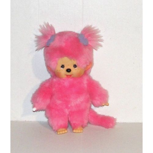 Kiki Monchichi Rose Peluche Singe Monchhichi Fille Fée Coeur Sekiguchi 19 Cm
