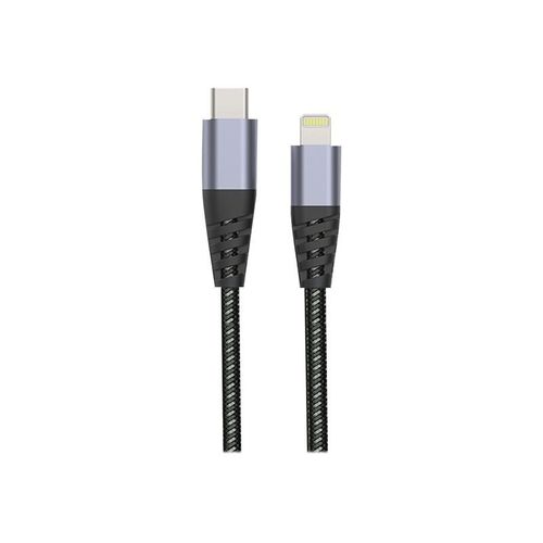 MUVIT Tiger - Câble Lightning - 24 pin USB-C mâle pour Lightning mâle - 2 m - gris - Prise en charge de Power Delivery