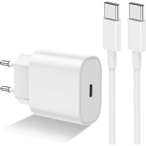Chargeur Rapide 20w + Cable Usb-C Blanc Pour Iphone 15 / 15 Plus / 15 Pro / 15 Pro Max - Little Boutik©