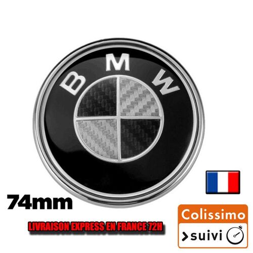 Badge Capot Avant 74mm Bmw X3 E83 F25 + X4 F26 + X5 E53 E70 + X6 E71 + Z3 E36 Noir