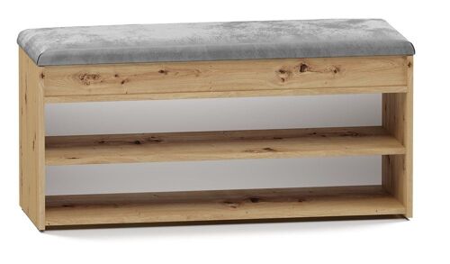 Parmi - Meuble À Chaussures Style Scandinave Entrée - 100x35x49 Cm - Banc Avec Rangement - Chêne