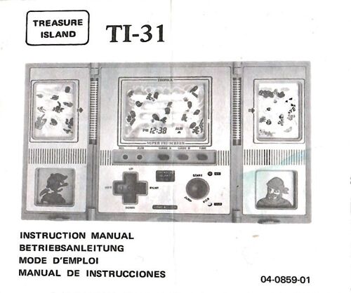 Game & Watch Mode D'emploi Pour Le Jeu Treasure Island Ti-31 (20 Pages Français , Allemand, Espagnol, Anglais)