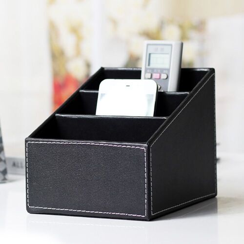 Xm Boîte De Rangement En Cuir Multifonction Pour La Maison Le Bureau La Papeterie Organisateur Stylo/Crayon Téléphone Portable Note D'affaires