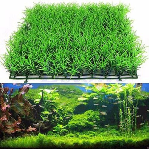 Ornement De Paysage D'aquarium | Eau Artificielle? Herbe Verte? Pelouse Réservoir De Poissons? Mini Feuille De Plantes Vivantes? Décoration 25x25 Cm  Z3503