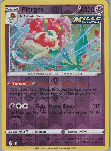 Carte Pokemon - Florges - 073/203 - Holo-Reverse - Eb7 - Evolution Celeste -