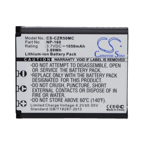 Batterie Li-ion 3,7V 1050mAh / 3.89Wh type NP-160 pour Exilim EX-FC500, Exilim EX-ZR50, Exilim EX-ZR55, Exilim EX-ZR60, Exilim EX-ZS220