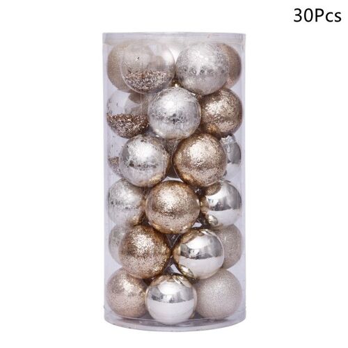 Boules de Noël & Pointe de Sapin - 30 Pièces 6cm - Décoration Arbre de Noël - Or