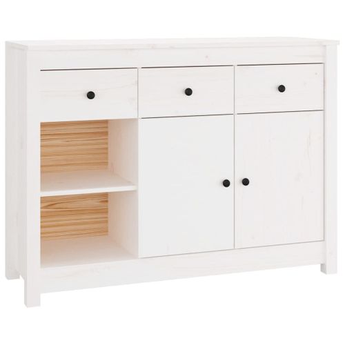 Vidaxl Buffet Blanc 100x35x74 Cm Bois Massif De Pin