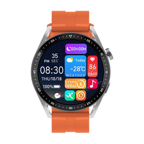 Montre Connectée Femmes Homme À Écran Tactile Full Hd, Moniteur De Sante Complet Et Plusieurs Modes Sportifs, Imperméable Hw3 Pro - Orange